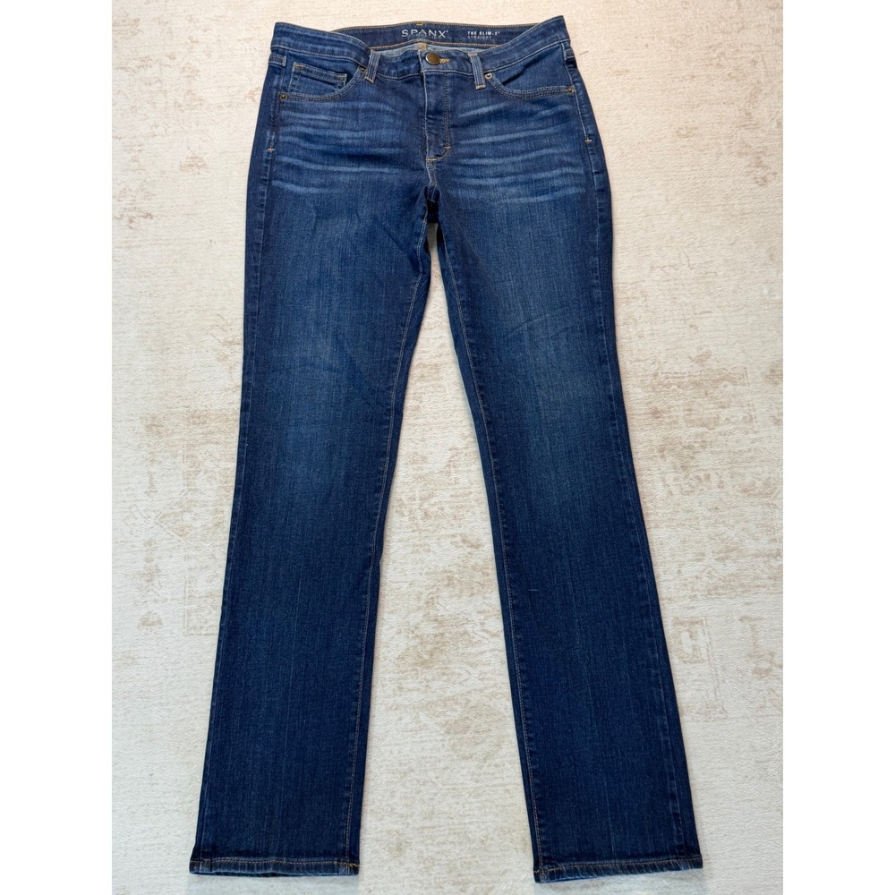 Spanx The Slim-X Straight Leg Jeans Blue Denim Dark Wash Size 30